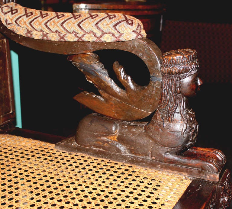Anglo Indian Carved Wooden Settee 2