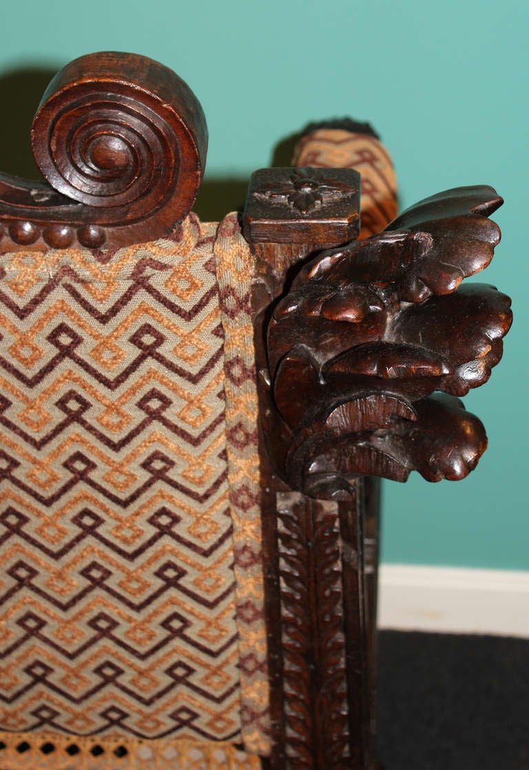 Anglo Indian Carved Wooden Settee 4
