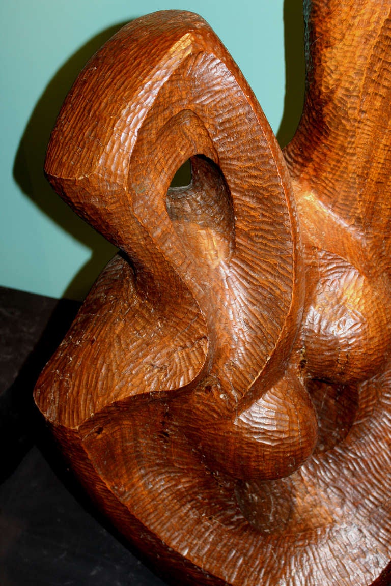 20th Century Robert Hughes Abstract Sculpture Carved From Wood