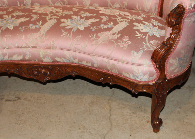 Five Piece 19th c French Salon Set - consisting of settee and bergere chairs 2