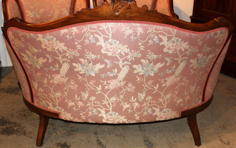 Five Piece 19th c French Salon Set - consisting of settee and bergere chairs 3