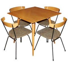 Set of Four Clifford Pascoe Chairs with Paul McCobb Maple Table by Winchendon