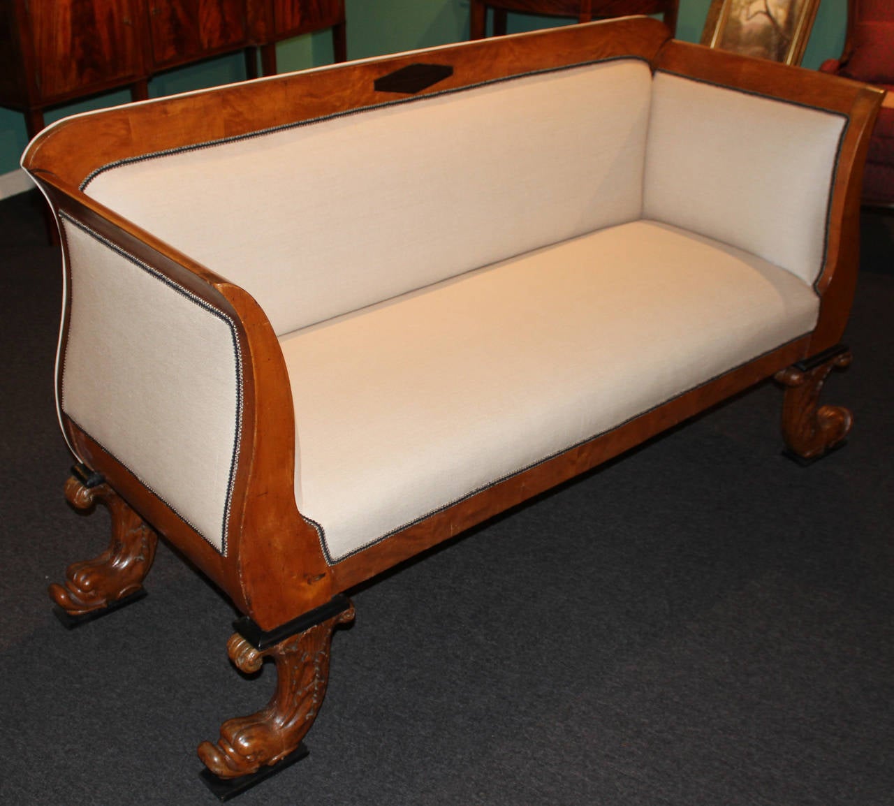19th Century Biedermeier Settee or Sofa In Excellent Condition For Sale In Milford, NH