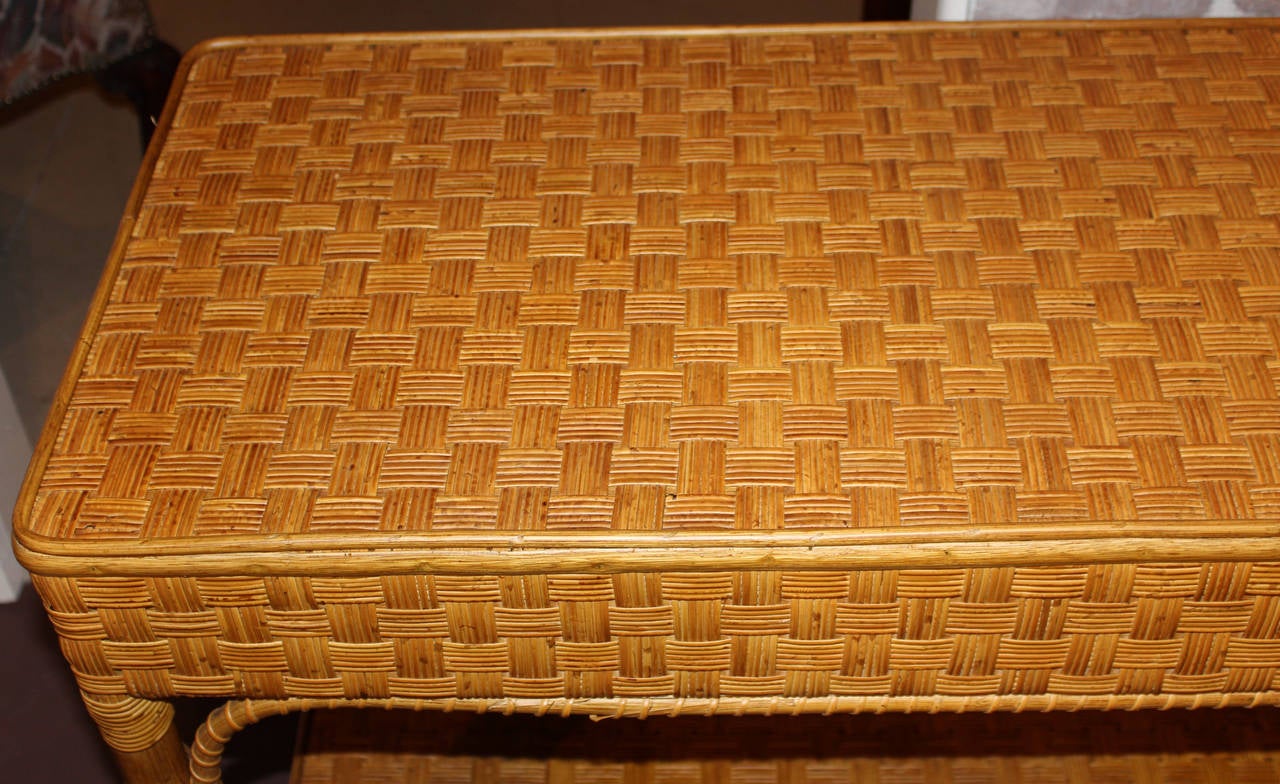 20th Century Wicker Console or Sofa Table