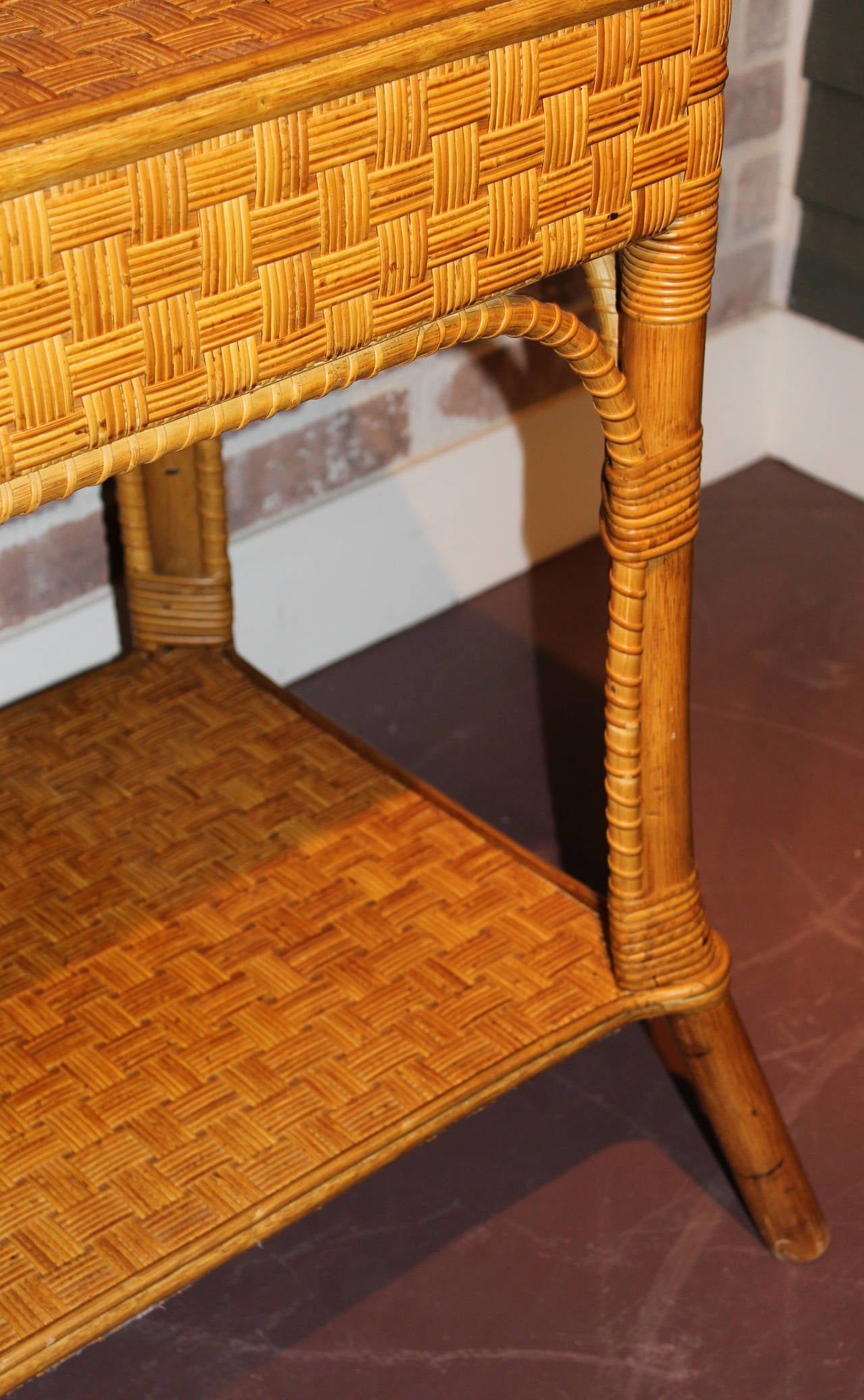 Wicker Console or Sofa Table at 1stDibs