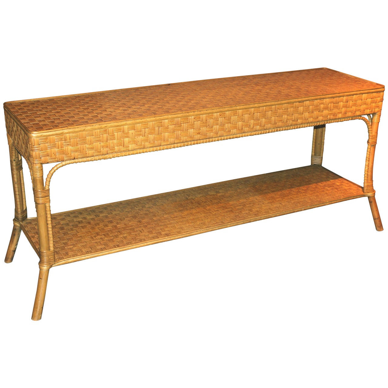 Wicker Console or Sofa Table