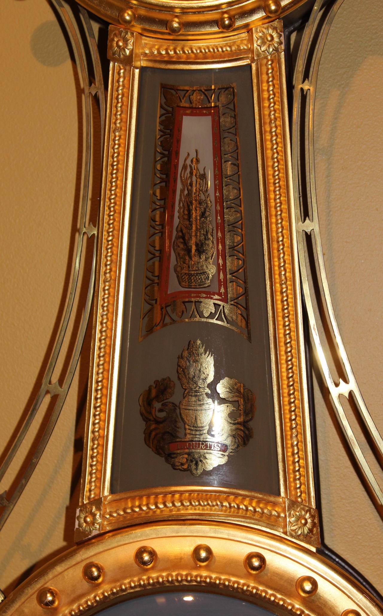 Lemuel Curtis 8 Day Girandole Clock by Ted Burleigh Jr In Excellent Condition In Milford, NH
