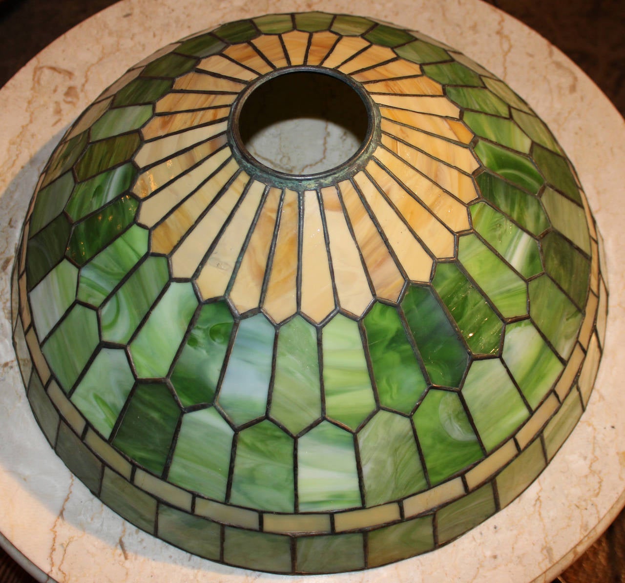 20th Century Exquisite Early 20th c Arts & Crafts Leaded Art Glass Table Lamp