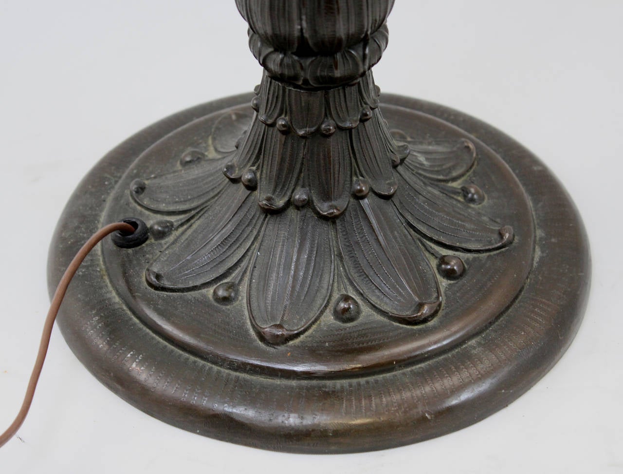 Exquisite Early 20th c Arts & Crafts Leaded Art Glass Table Lamp 4