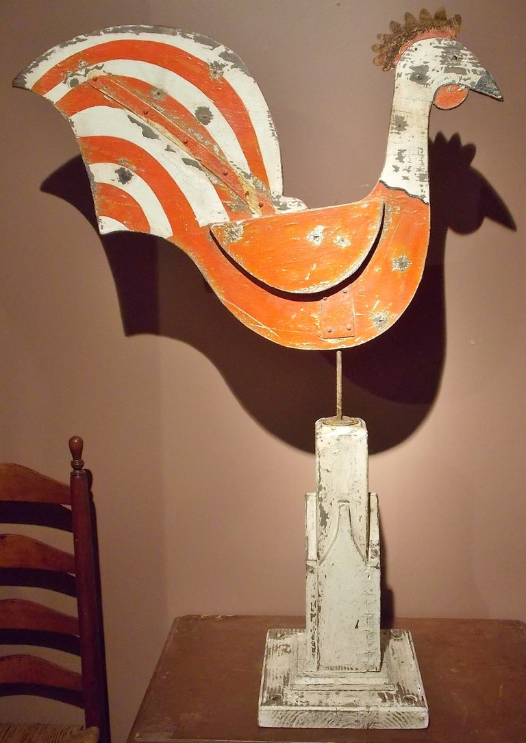 Folk Art Wooden Rooster Weathervane 2