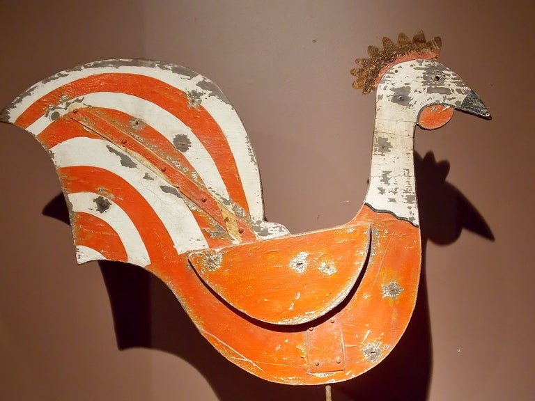 Folk Art Wooden Rooster Weathervane 3