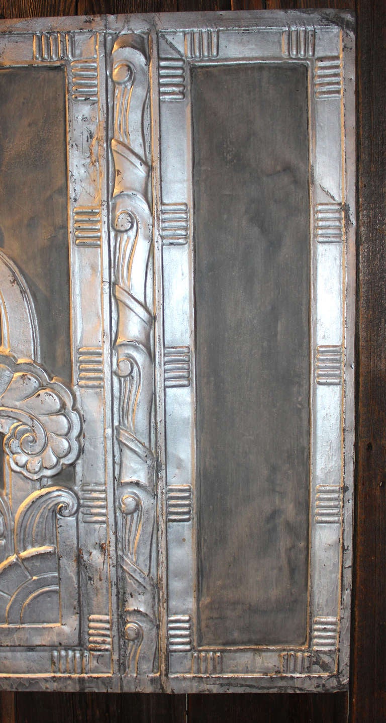 Silvered Copper Art Deco Panel In Excellent Condition In Milford, NH