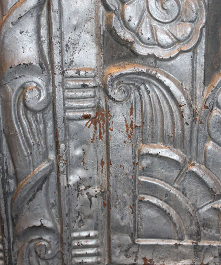 20th Century Silvered Copper Art Deco Panel