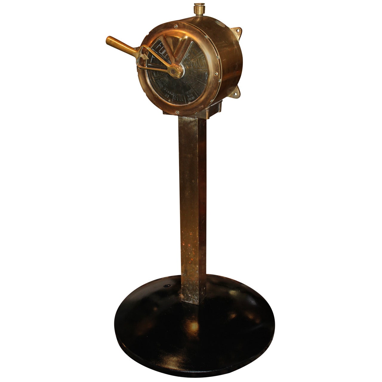 Nautical Brass Ship’s or Engine Order Telegraph on Stand
