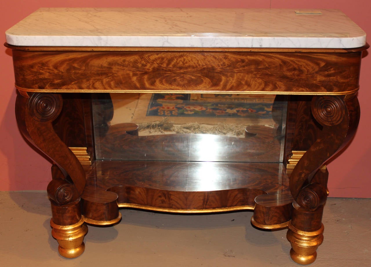 Classical Empire Pier Table Philadelphia circa 1825 In Excellent Condition In Milford, NH