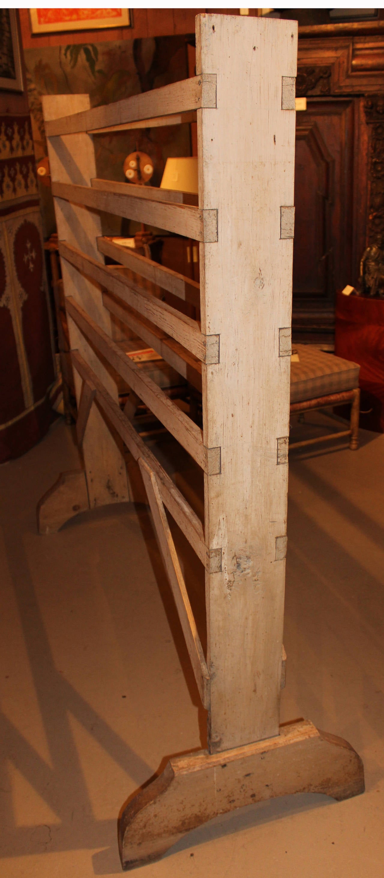 19th c Primitive Wooden Shoe Foot Drying or Quilt Rack 3
