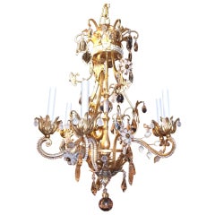 Bagues Style Crystal and Gilded Chandelier