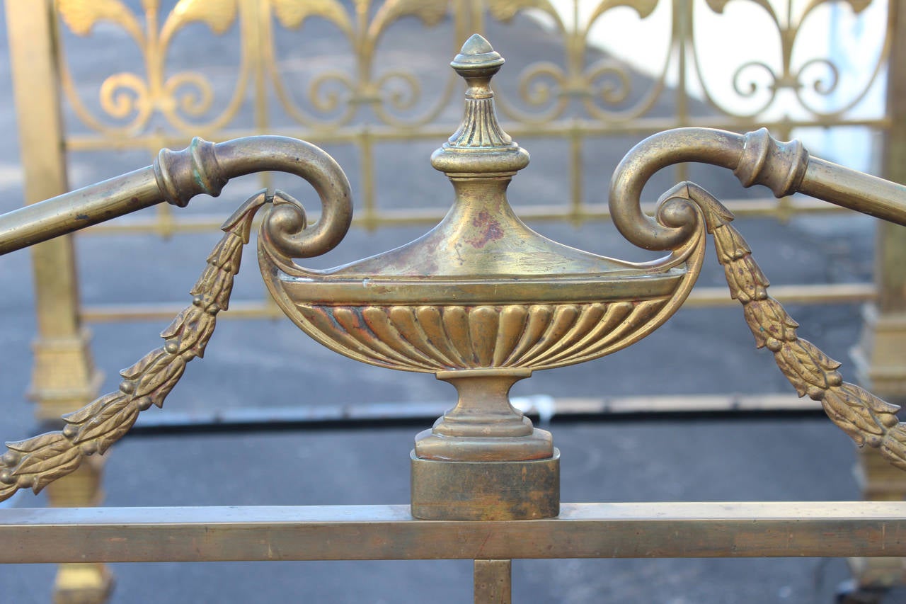 British 19th c French Style Brass Bed Albert Phillips Excelsior Works England
