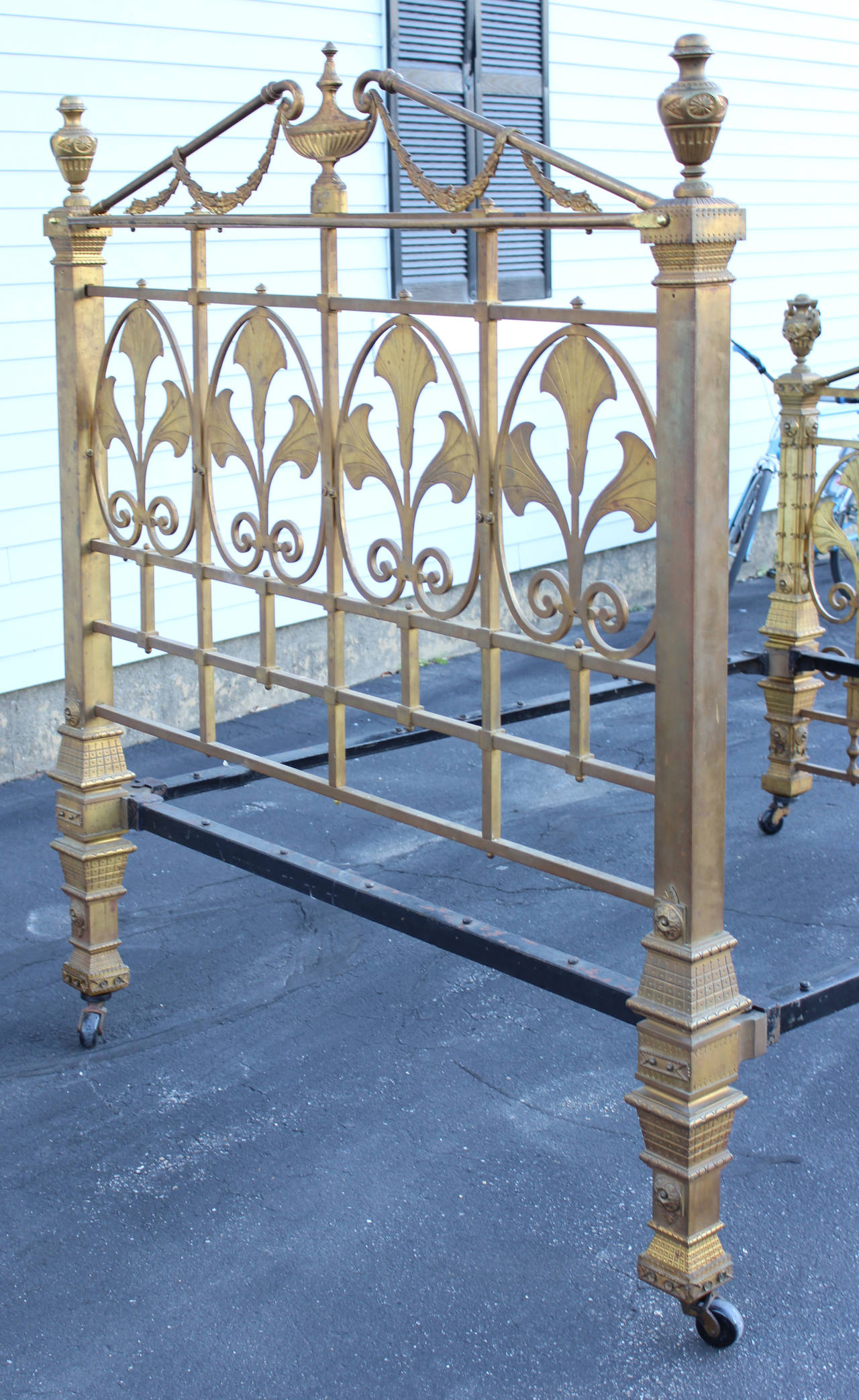 19th c French Style Brass Bed Albert Phillips Excelsior Works England 2