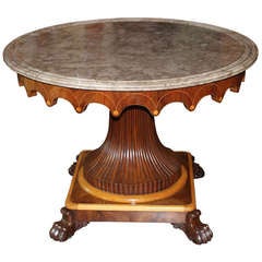 19th c Biedermeier Style Mahogany Center Table