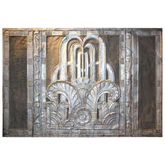 Silvered Copper Art Deco Panel