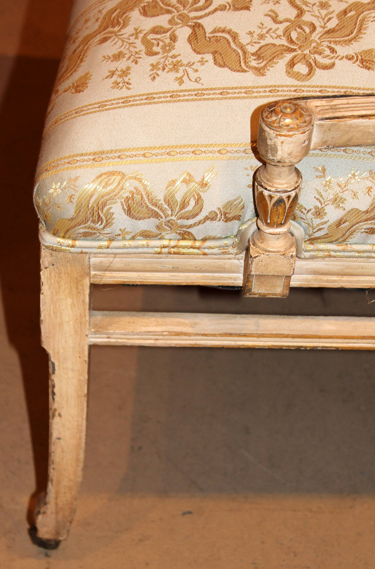 Early 19th c French Style Upholstered Side Chair with Swan Heads 3