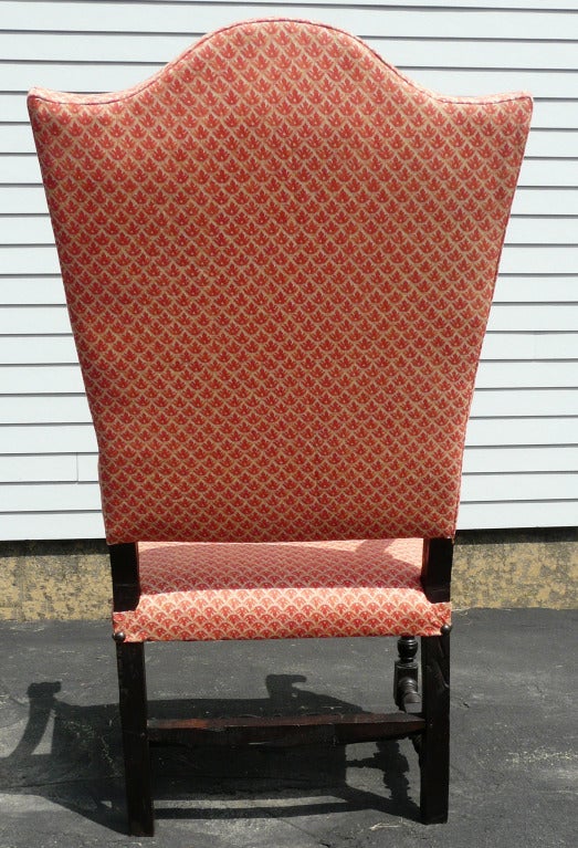 Upholstery Italian Baroque Arm Chair with Fortuny Fabric For Sale
