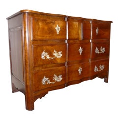 Walnut Commode with Rococo Hardware