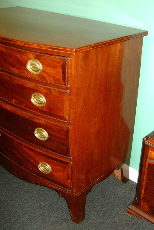 19th Century Federal Period Mahogany Hepplewhite Swell-Front Chest