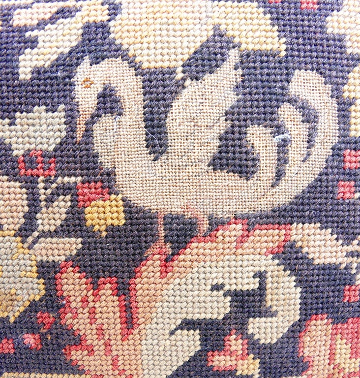 Turtle Top Stool with Needlepoint Cover 2