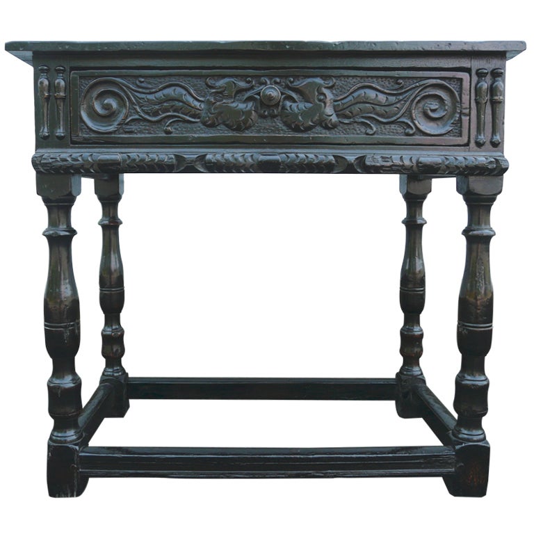 Jacobean Side Table with Drawer