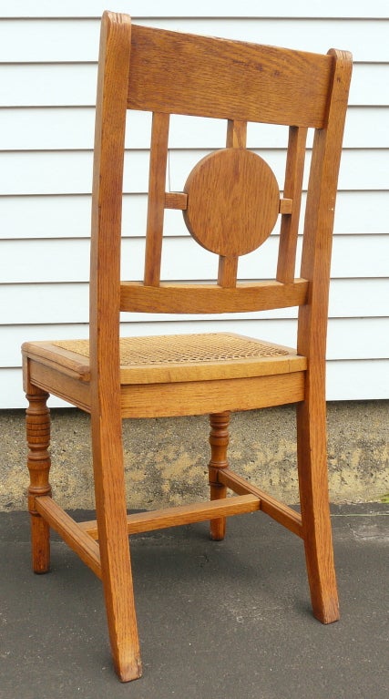 Set of 6 Victorian Eastlake Oak Side Chairs 4