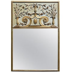 Trumeau Mirror With Gilded Floral Decoration