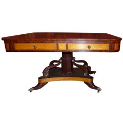 Classical Mahogany & Birdseye Maple Writing Table