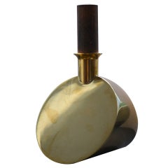Pierre Forsell Brass and Wood Decanter/Alcohol Flask