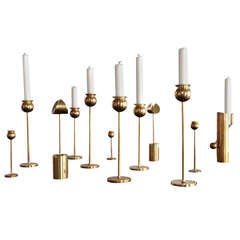 Pierre Forsell Brass Candlesticks For Skultuna Sweden
