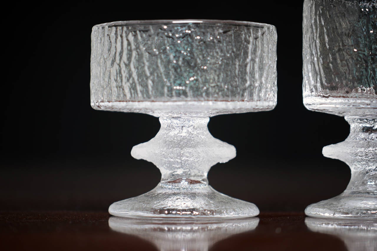 Timo Sarpaneva Sehr seltener Satz von 84 Senator-Gläsern für 12 Personen, Iittala (Glas) im Angebot