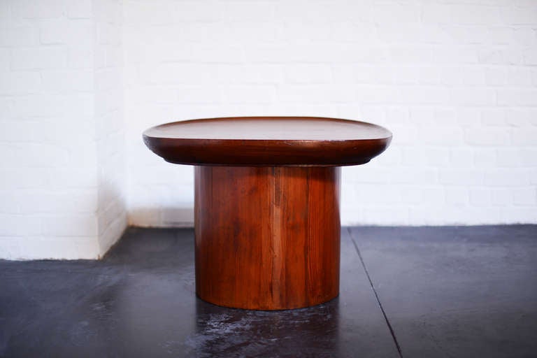 Very rare modernist side table made of massive pine.