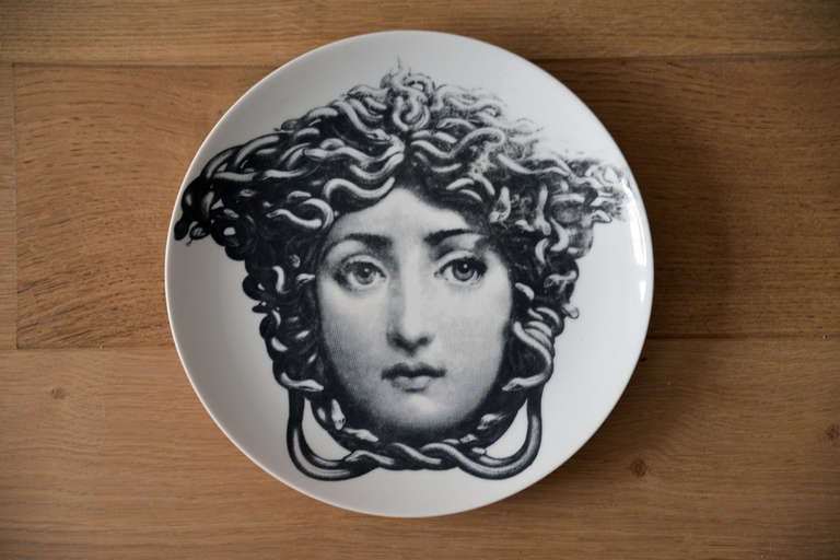 Mid-20th Century Piero Fornasetti Seven Old Porcelain Eve Plates