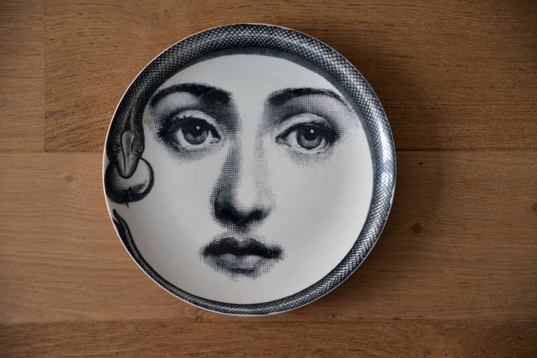 Italian Piero Fornasetti Seven Old Porcelain Eve Plates