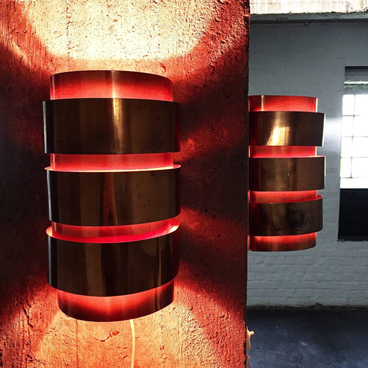 Hans-Agne Jakobsson pair of copper wall lamps 75 W max.