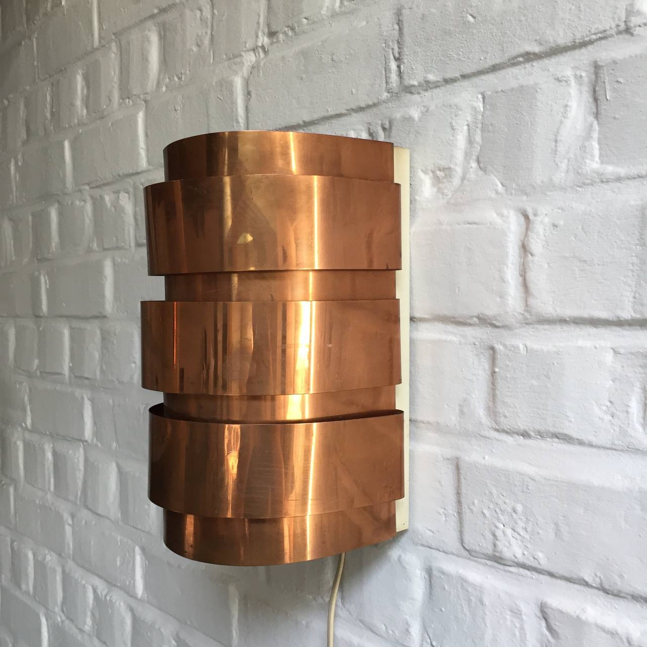Hans-Agne Jakobsson Pair of Copper Wall Lamps In Good Condition In Brussels, BE