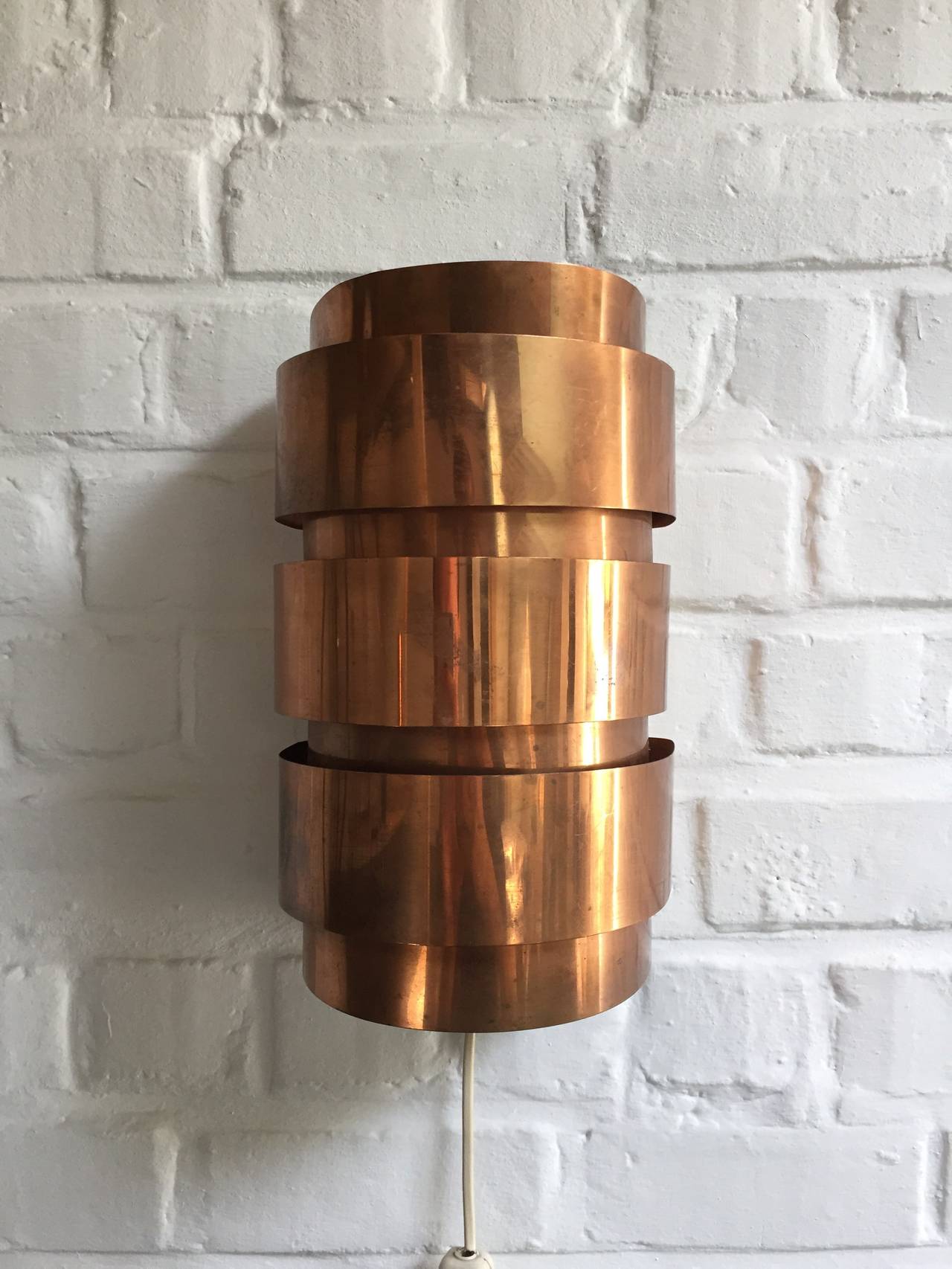 Mid-20th Century Hans-Agne Jakobsson Pair of Copper Wall Lamps