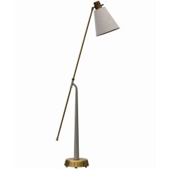 Hans Bergstrom Adjustable Brass And Metal Floor Lamp