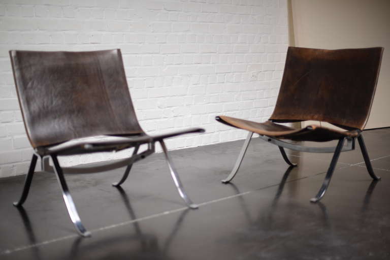 Metal Preben Fabricius Pair of Leather Armchairs by Arnold Exclusiv