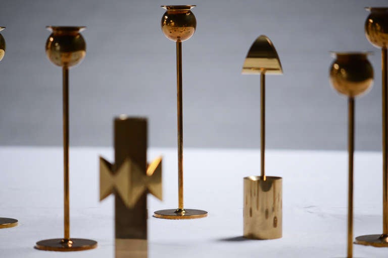 Swedish Pierre Forssell Set of 12 Candlesticks for Skultuna