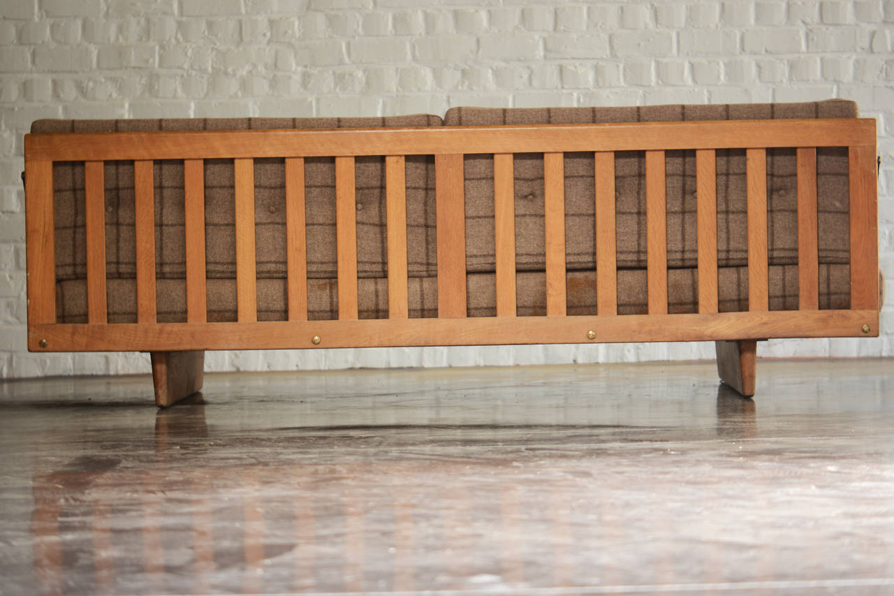 Large sofa or day bed in oak. The original fabric is still in good condition but can be changed in Kvadrat fabric for about 1500$. I have a pair of sofa, the second one is green.