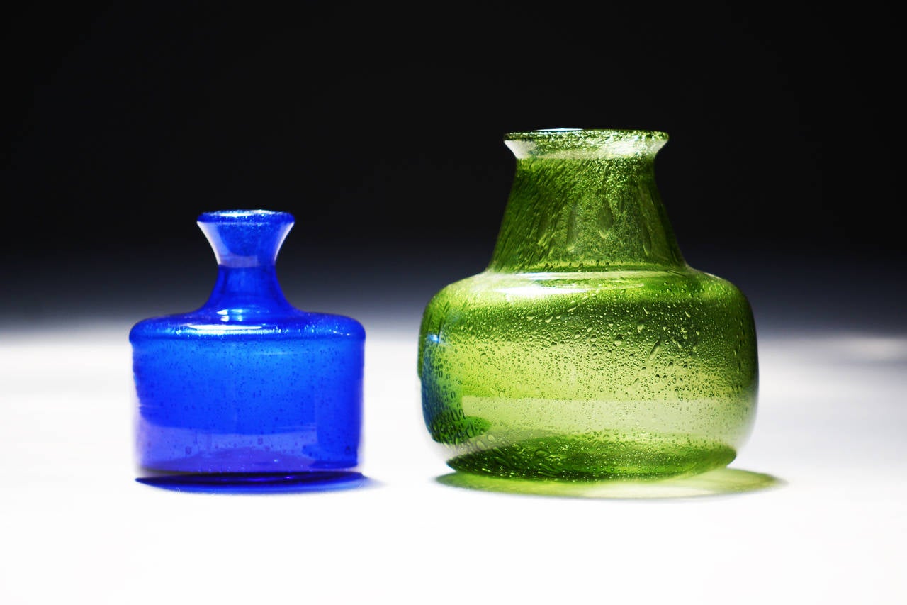 Art Glass Erik Hoglund Handmade Vases by the Artist for Boda, Sweden For Sale