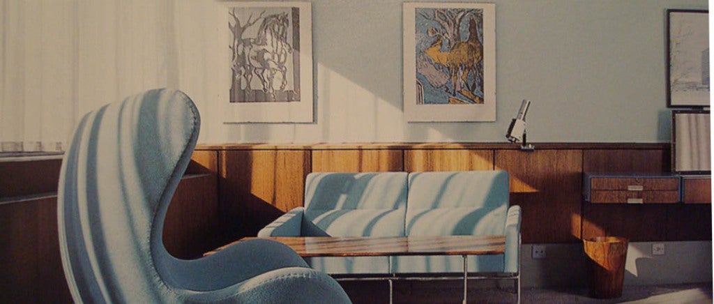 Arne Jacobsen Royal Hotel Sas Frame with Modigliani Print 1