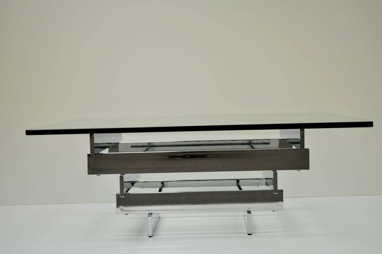 Mid Century Modern Chrome Plated Steel Stacked Coffee Table Paul Mayen Habitat 5